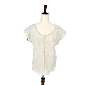 Eileen Fisher Inverted Pleat Striped Linen Shirt | Medium